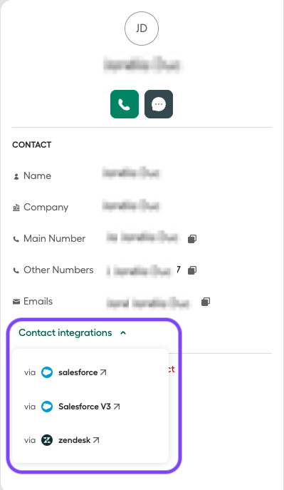  Contact via CRM syncronization
