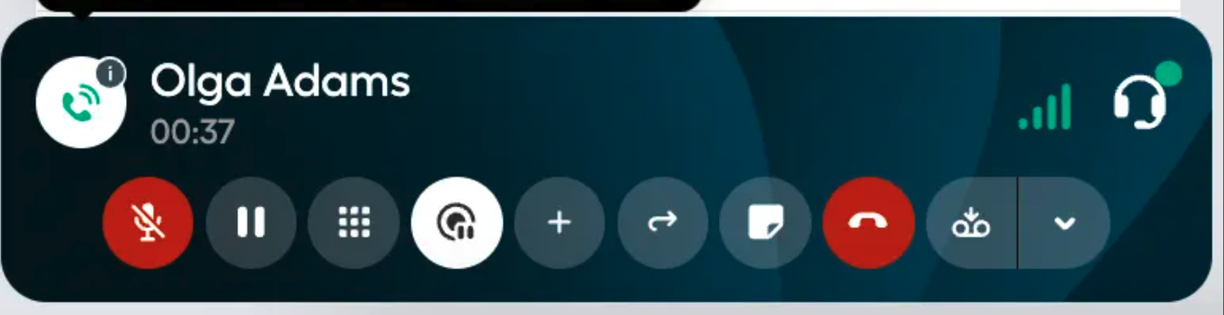 Image showing in-call features