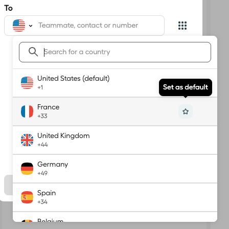 image showing how to change country code and set it as default