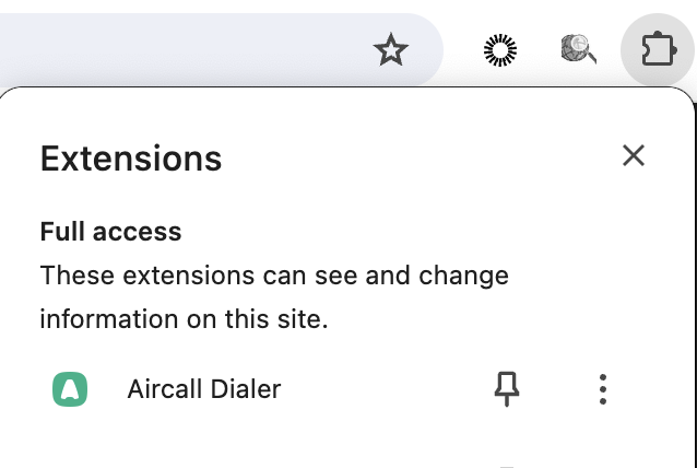 Image showing the extension settings